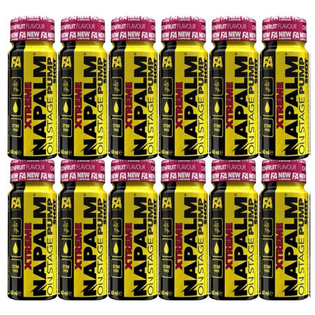 Fitness Authority NAPALM On Stage Pump Shot, Cherry-Passion Fruit - 12 Pieces