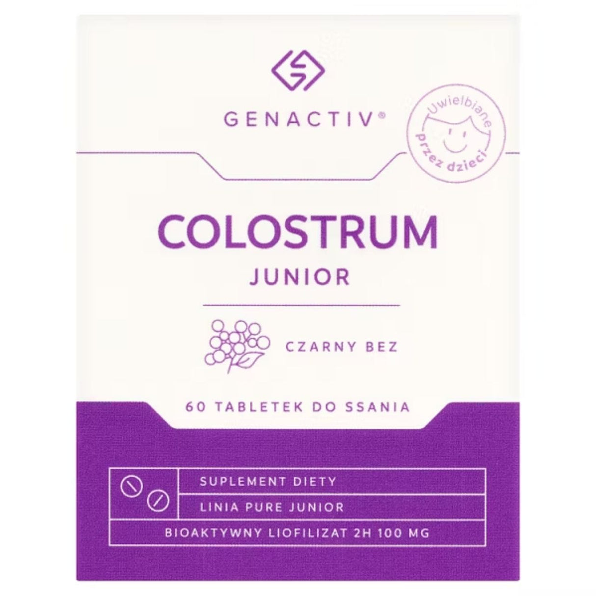 Genactiv Colostrum Junior, Elderberry - 60 Lozenges