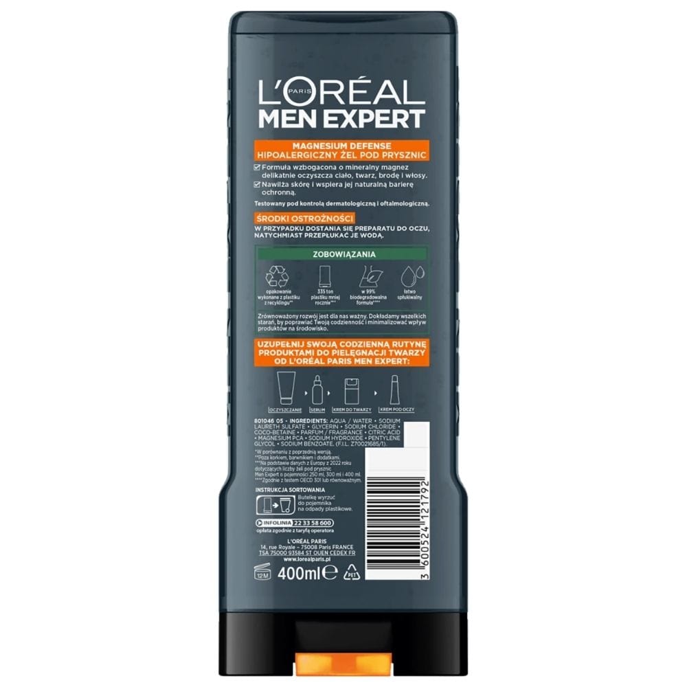 L'Oréal Paris Men Expert Magnesium Defence XXL Shower Gel - 400 ml