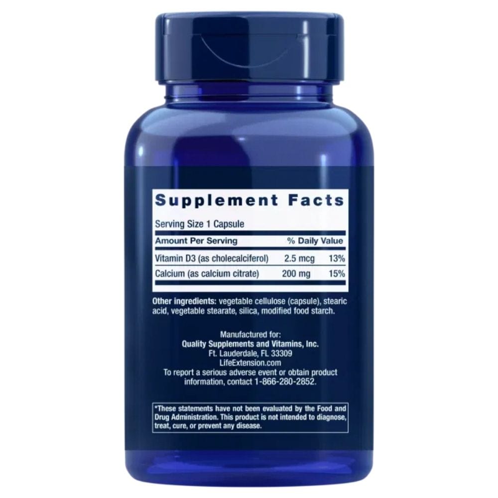 Life Extension Calcium Citrate with Vitamin D - 200 Capsules