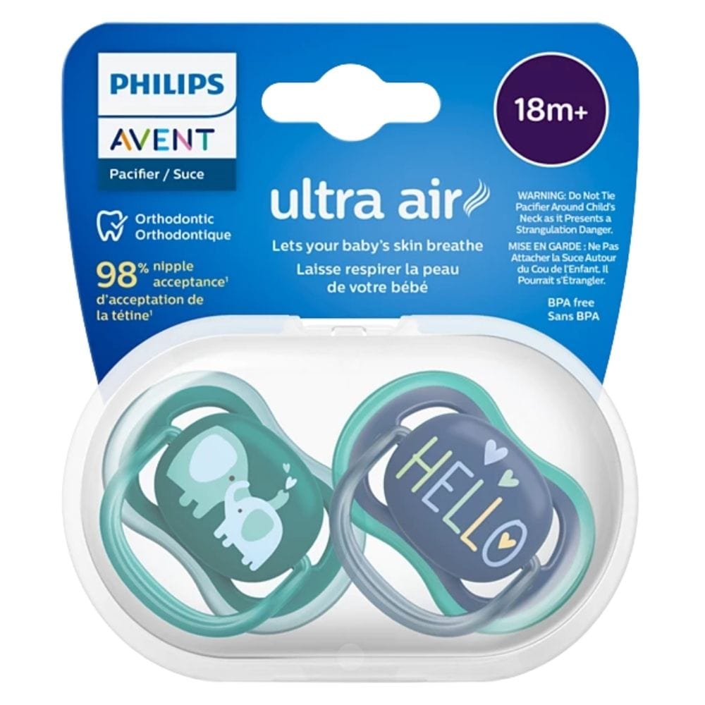 Philips Avent Ultra Air Hard Pacifier, 18+ Months, Boy - 2 Pieces