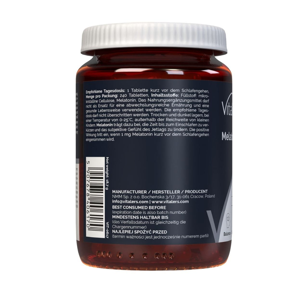 Vitaler's Melatonin 1 mg - 240 Tablets