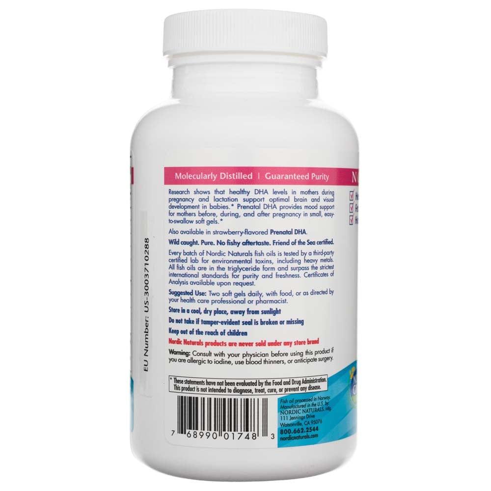 Nordic Naturals Prenatal DHA Unflavored Formula - 180 Softgel