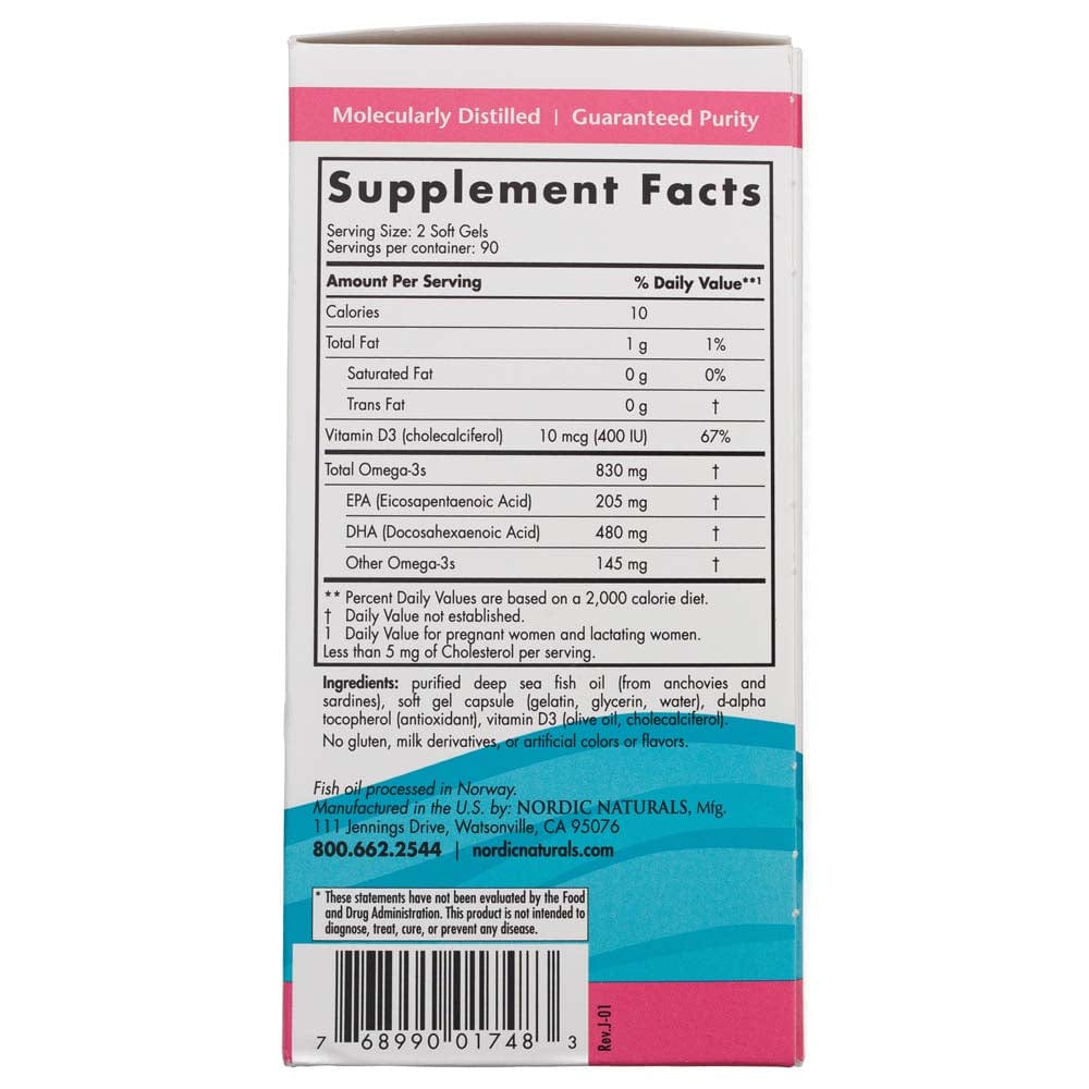 Nordic Naturals Prenatal DHA Unflavored Formula - 180 Softgel