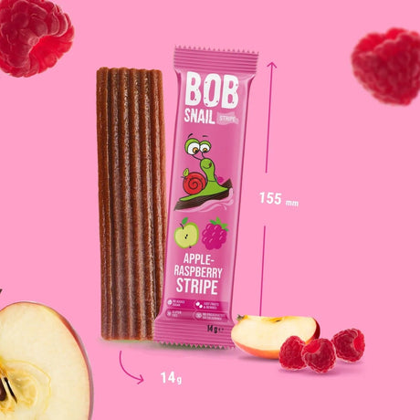 Bob Snail Appel & Framboos Stripe zonder toegevoegde suiker - 14 g