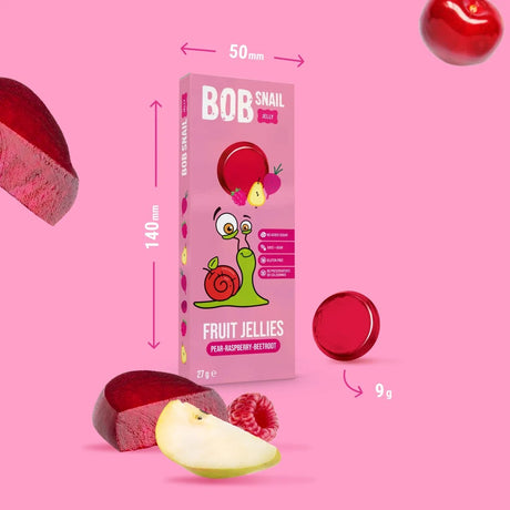 Bob Snail Peer-framboos-wortel vruchtengelei zonder toegevoegde suiker - 27 g
