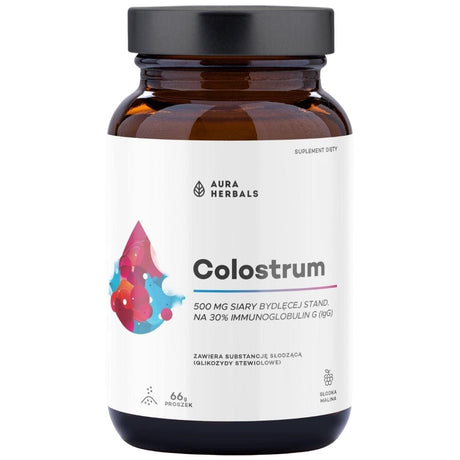 Aura Herbals Colostrum 500 mg, Sweet Raspberry - 66 g
