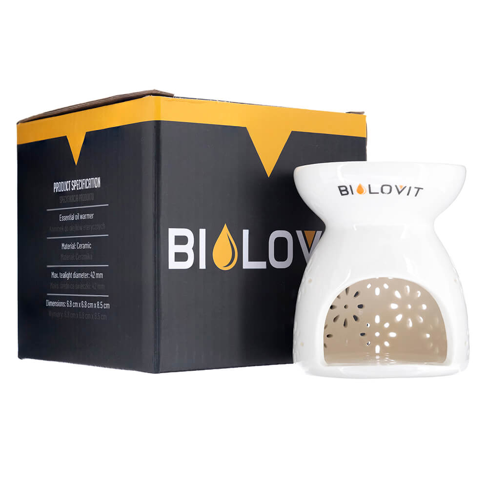 Bilovit Ceramic Aroma Fireplace for Essential Oils - White