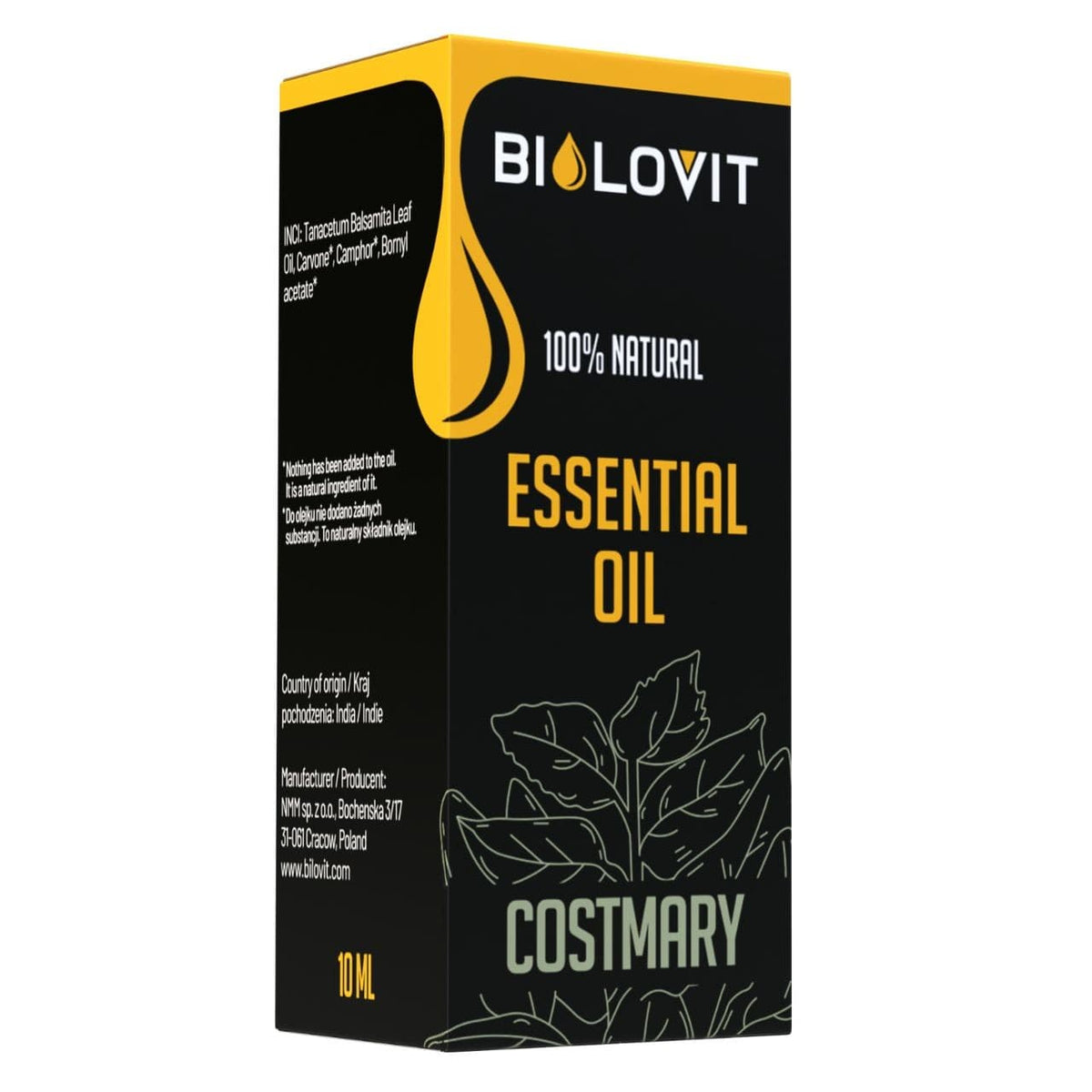 Bilovit Costmary Essential Oil - 10 ml
