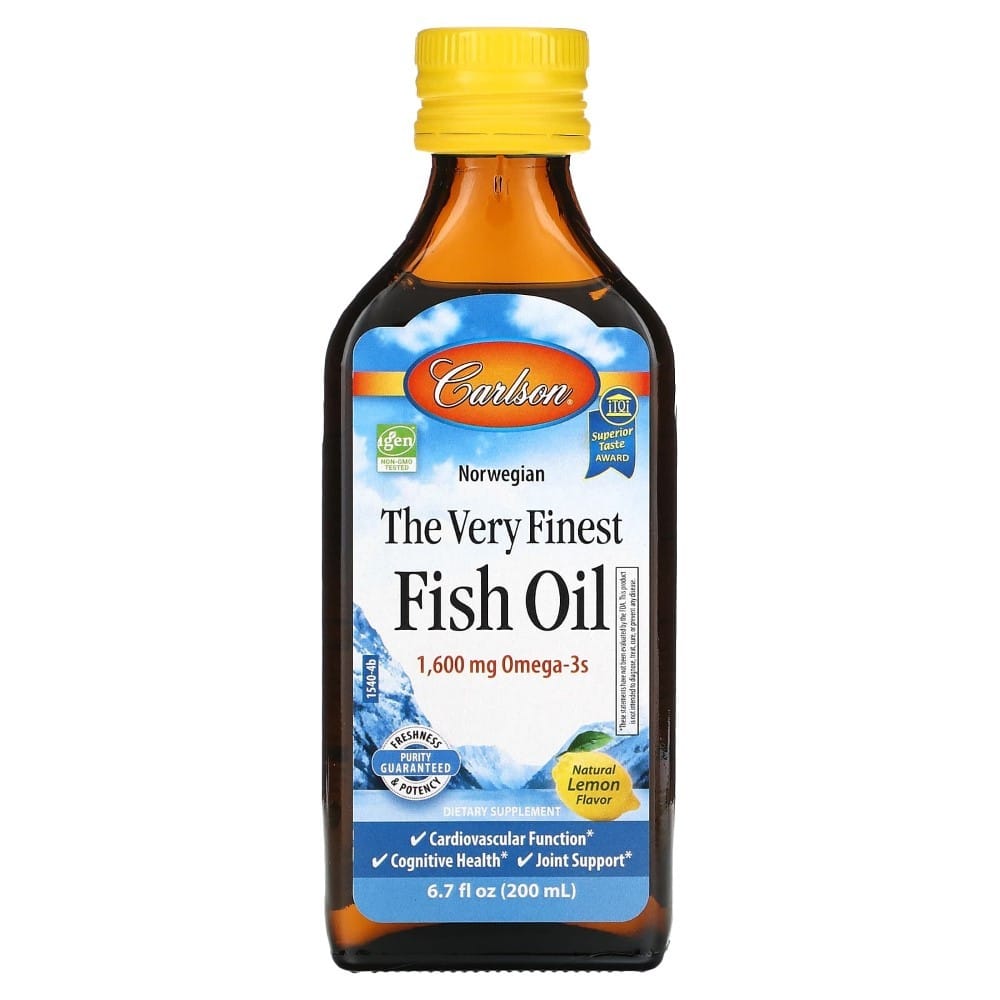 Carlson Labs Norwegian The Very Finest Fish Oil, 1600 mg Omega-3, Lemon - 200 ml