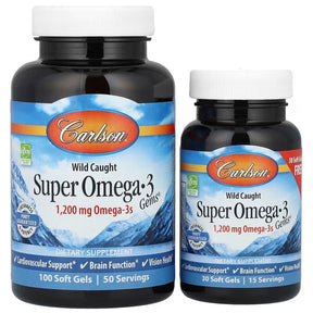 Carlson Labs Super Omega-3 Gems 1200 mg - 100 + 30 Capsules