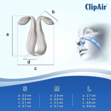 ClipAir Nasal Inserts to Aid Breathing – 3 Sizes: S, M, L