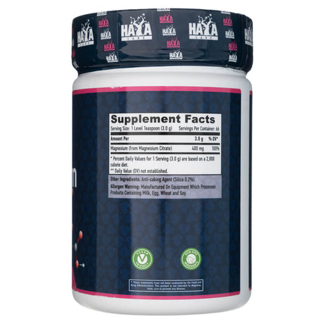 Haya Labs Magnesium Citrate, powder 400 mg - 200 g