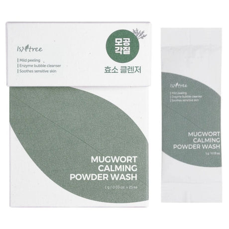 Isntree Mugwort Calming Powder Face Wash Powder Sachets - 25x1g