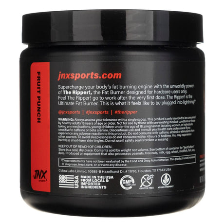 JNX Sports The Ripper! Fat burner, fruit punch - 150 g