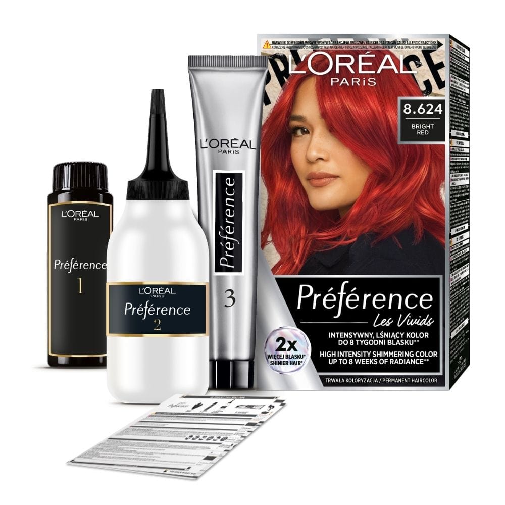 L'Oréal Paris Préférence Vivid Colors Hair Colour 8.624 Bright Red, Montmartre