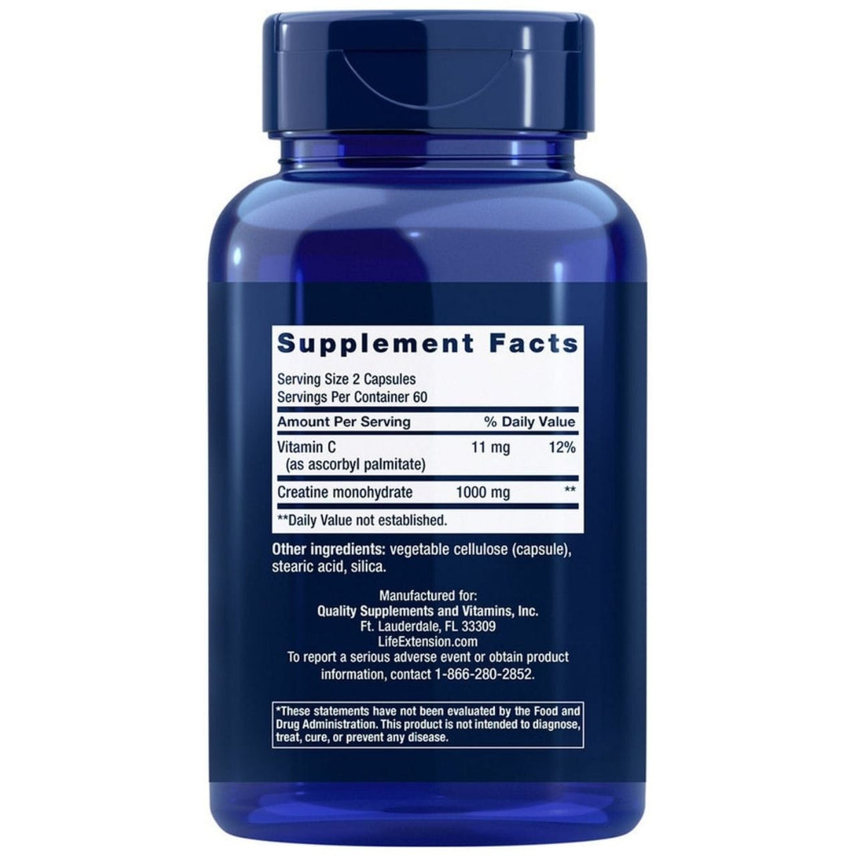 Life Extension Creatine Capsules - 120 Capsules