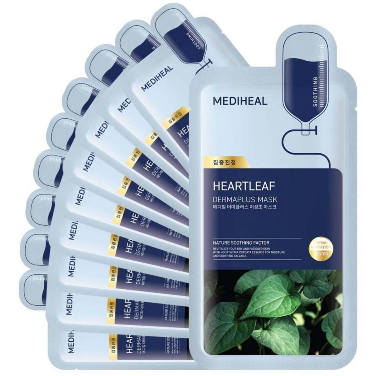 Mediheal Heartleaf Soothing Sheet Mask - 10 Pieces