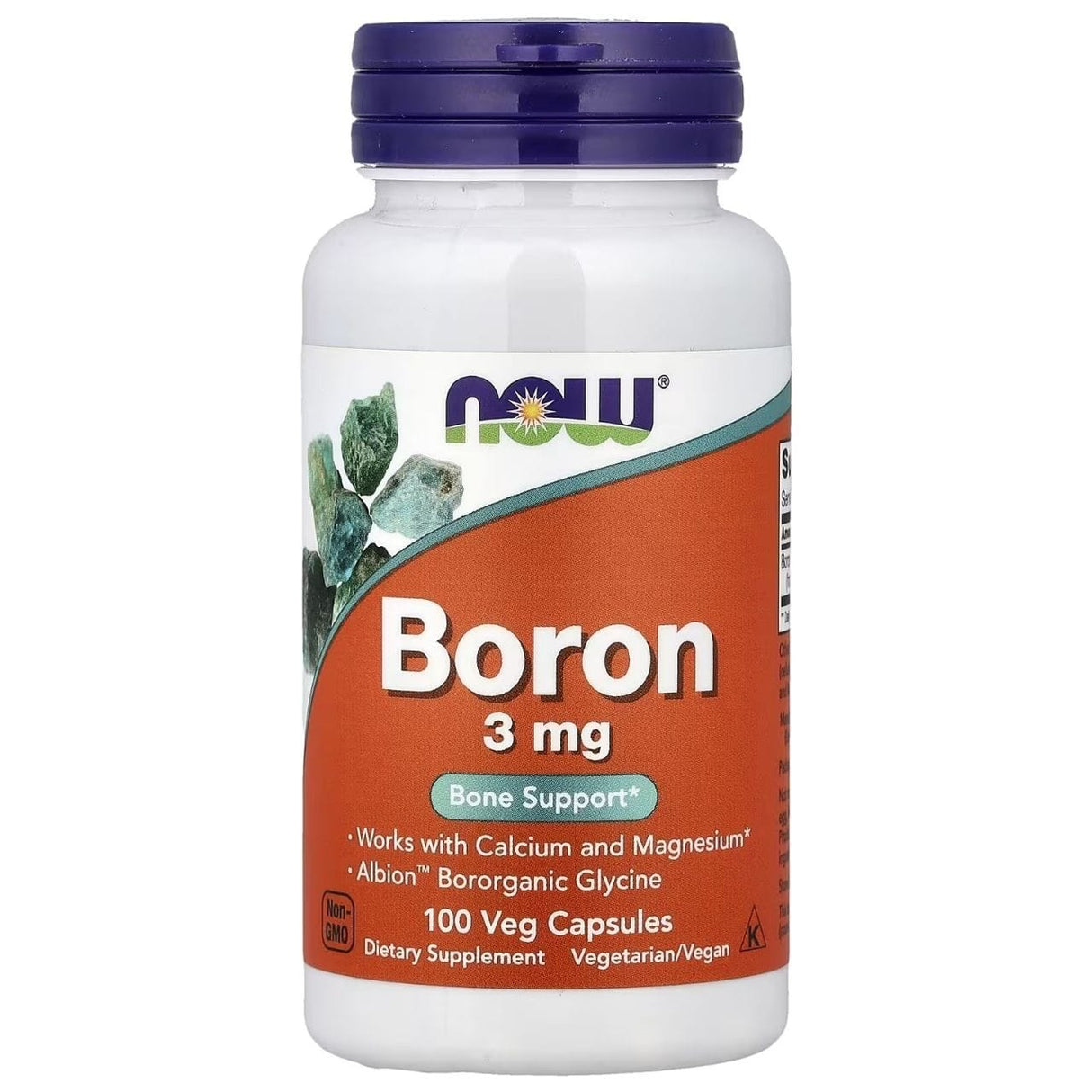 NOW Foods Boron 3 mg - 100 Vegan Capsules