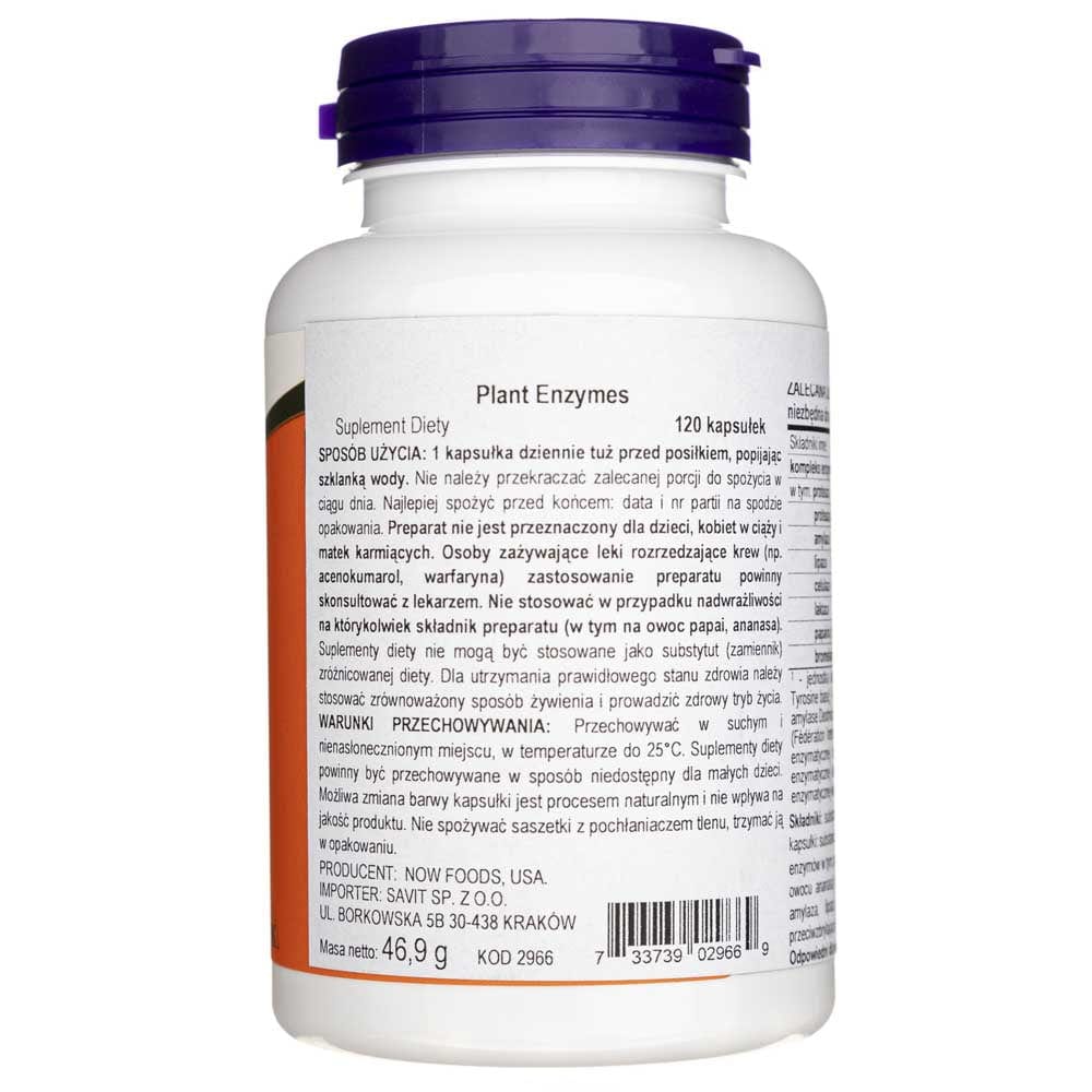 Now Foods Plant Enzymes - 120 Veg Capsules