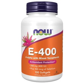 Now Foods Vitamin E-400 + Selenium 100 mcg - 100 Capsules