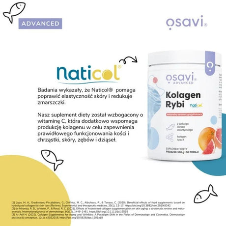 Osavi Fish Collagen from wild cod Naticol®, Grapefruit - 360 g