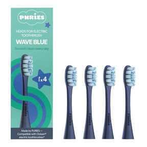 Puries Wave Blue Electric Toothbrush Heads for Oclean - 4 Pieces
