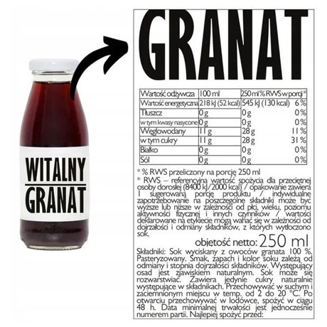 Sadvit Vital Pomegranate 100% - 250 ml