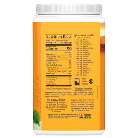 Sunwarrior Classic Plus Protein, Plant Protein, Natural - 750 g