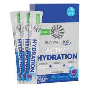 Sunwarrior Warrior Active Hydration Electrolytes, Blue Raspberry – 18 Sachets