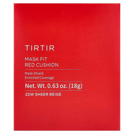 TIRTIR Mask Fit Red Cushion Compact Foundation Shade 22W heer Beige - 18 g