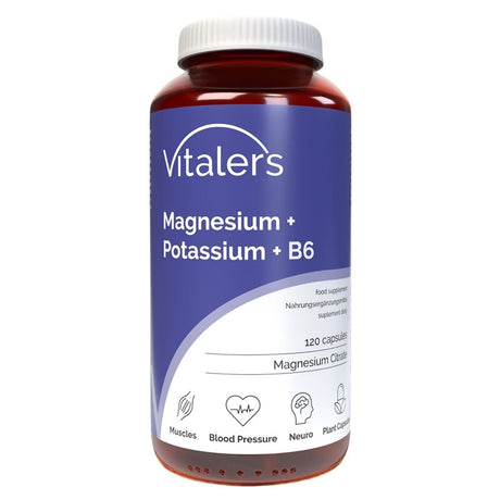 Vitaler's Magnesium 100 mg + Potassium 150 mg + Vitamin B6 6 mg - 120 Capsules