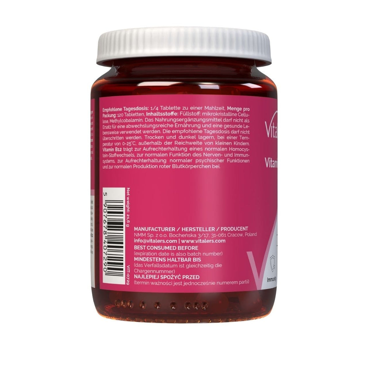 Vitaler's Vitamin B12 100 mcg - 120 Tablets