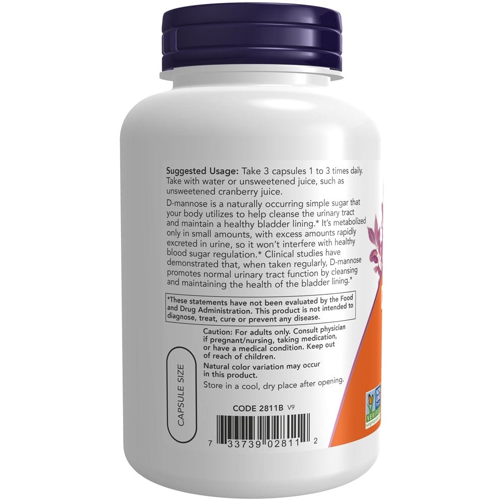 Now Foods D-Mannose 500 mg - 120 Veg Capsules